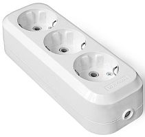 Колодка удлинителя с заземлением UNIVersal 3-м 16А 3500Вт белый фото Колодка удлинителя с заземлением UNIVersal 3-м 16А 3500Вт белый картинка